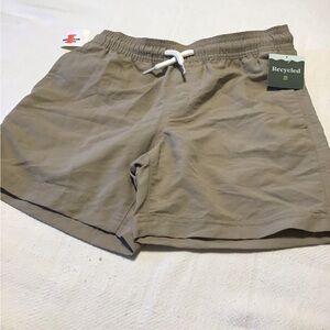RSQ Khaki Pull On Shorts Small Elastic waistband drawstring Side Pockets